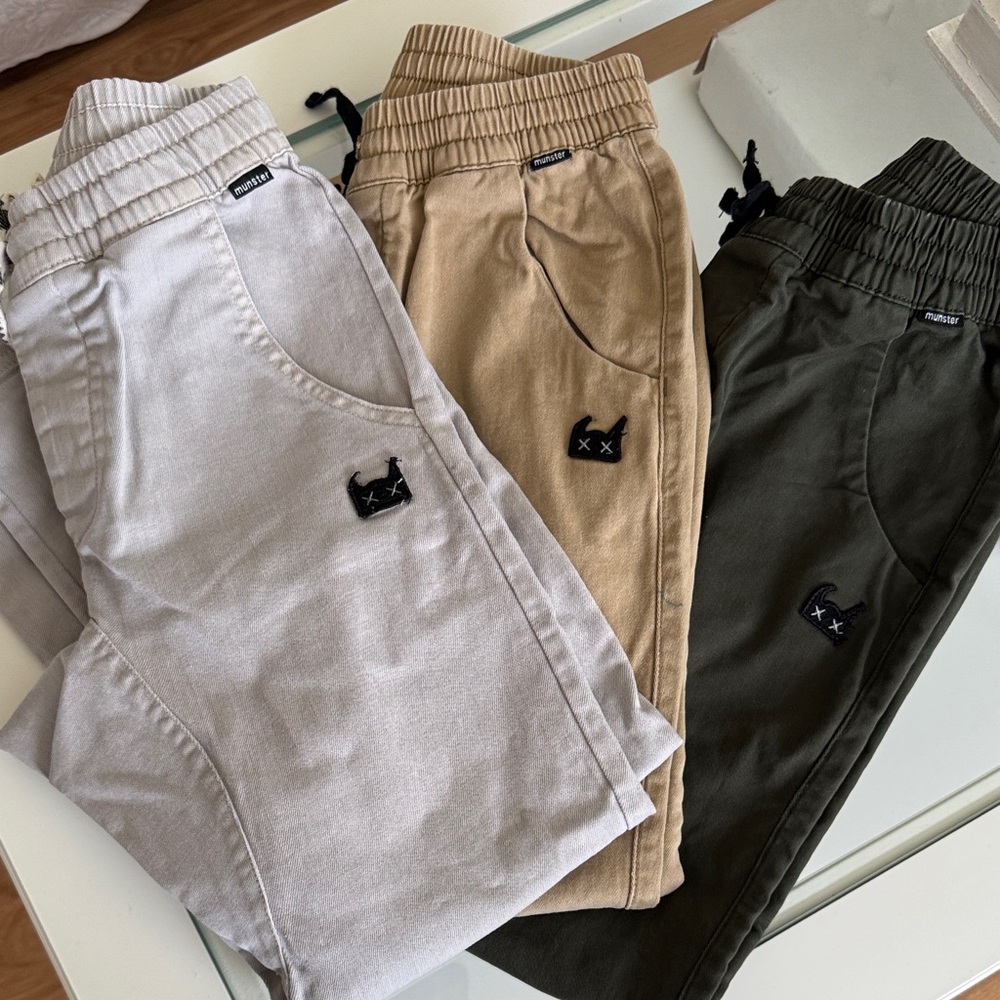 Munster Kids Dk Denim Light Gray, Tan, and Olive size 7